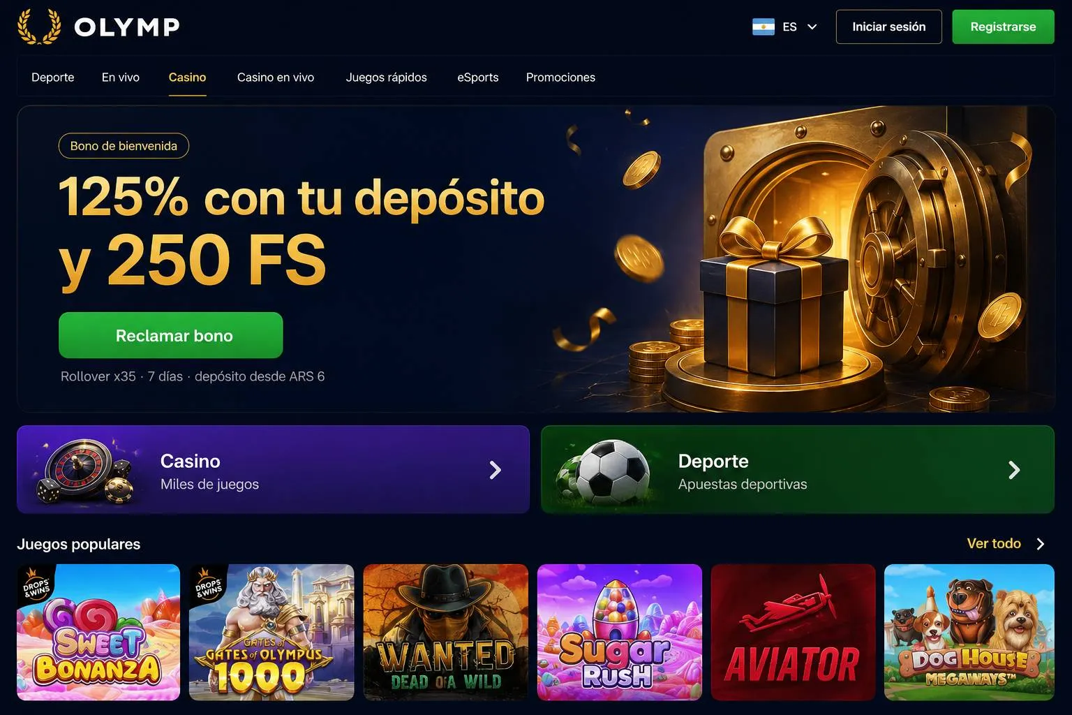 Qué incluye el bono Olimp Casino
