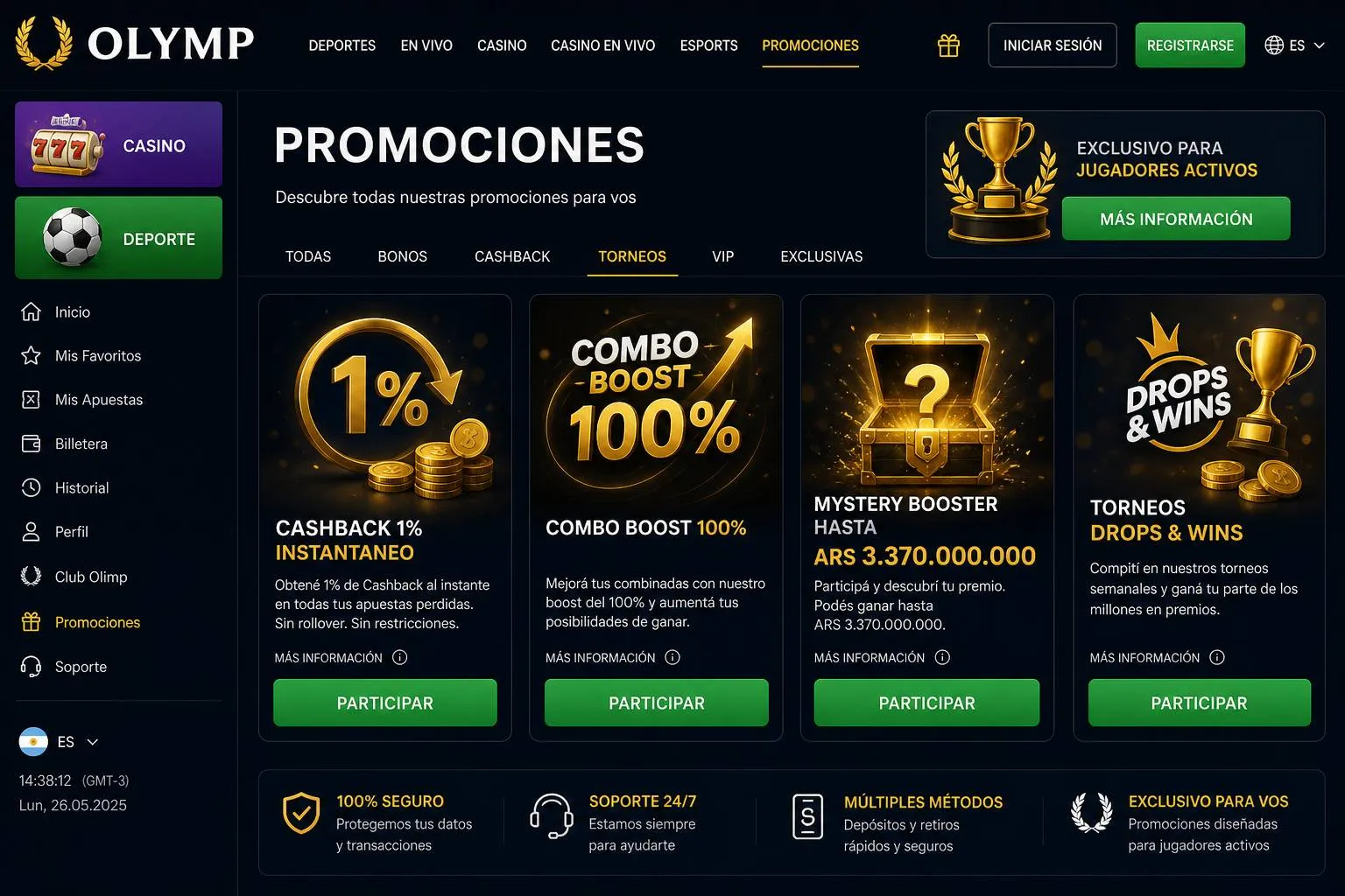 Cada promoción Olimp Casino para jugadores activos — bono Olimp Casino