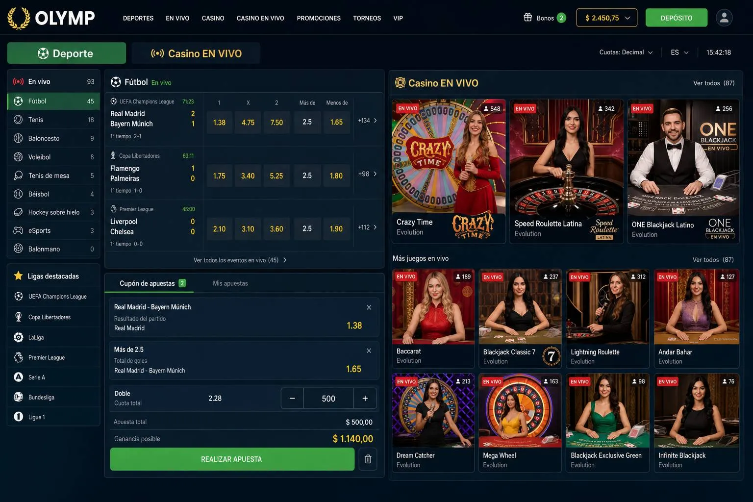 Olimp apuestas casino: deportes y juegos en vivo — Olimp Casino
