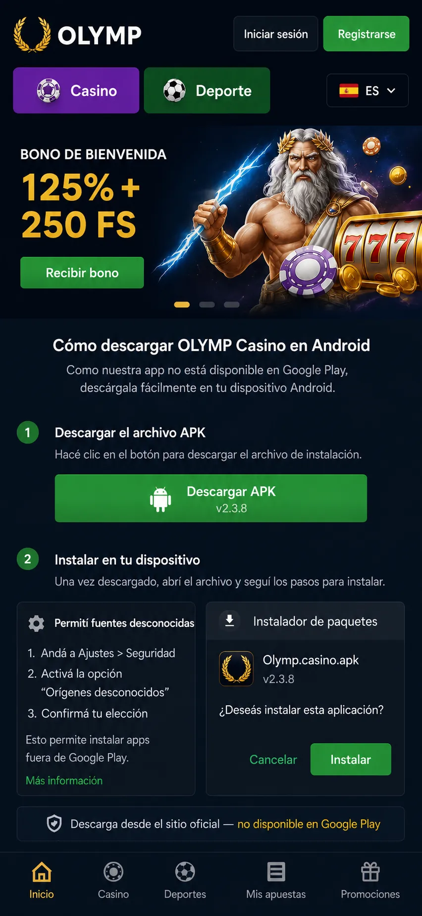 Cómo descargar Olimp Casino en Android sin Google Play — app Olimp Casino