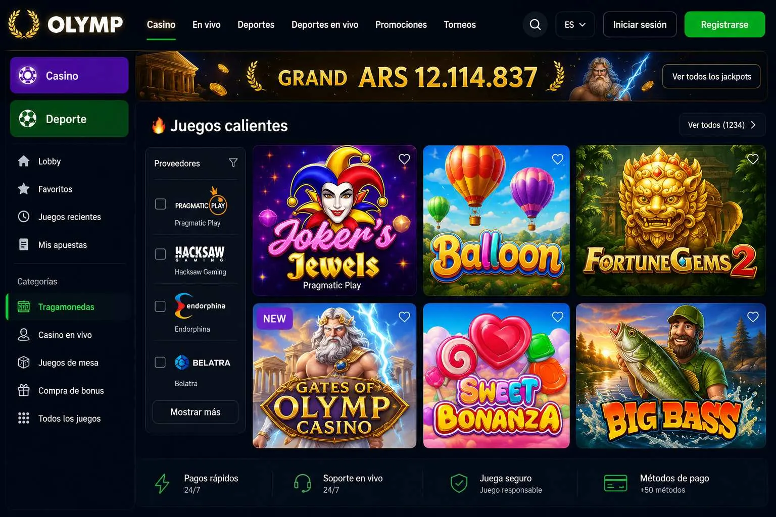Casino Olimp: catálogo de juegos y tragamonedas — Olimp Casino